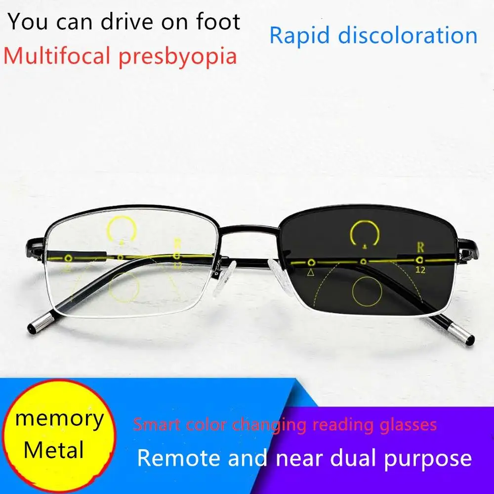 

Presbyopia glasses male intelligent color changing intelligent zoom remote near dual purpose multi function anti blue light anti