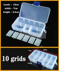 Plastic Box10 grids Container Organizer beads Practical Adjustable Compartment Jewelry Earring Screw Holder case storage box