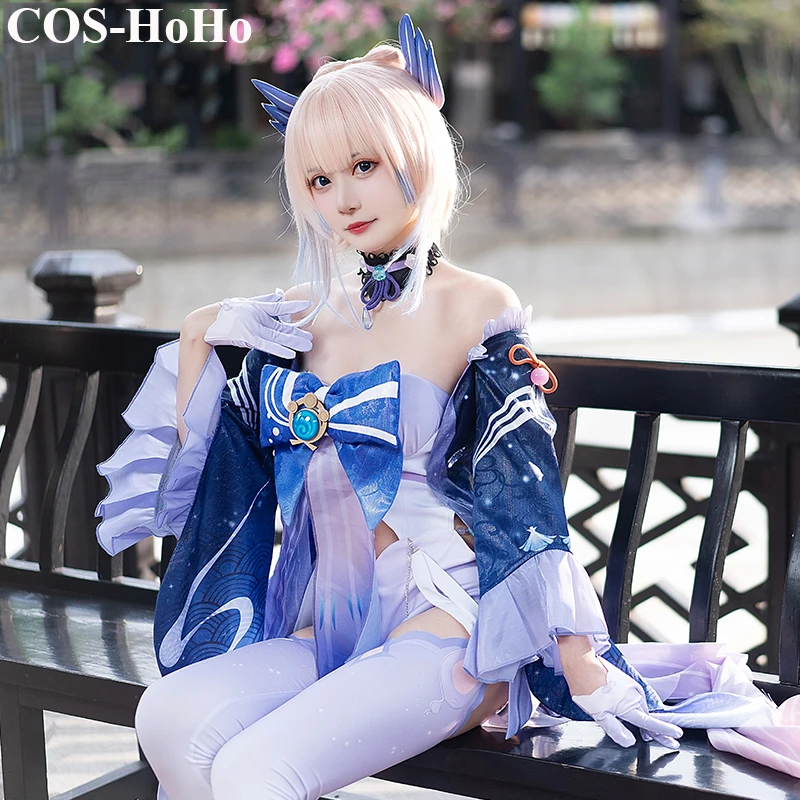 

COS-HoHo Anime Genshin Impact Sangonomiya Kokomi Game Suit Lovely Uniform Cosplay Costume Halloween Party Outfit For Women NEW