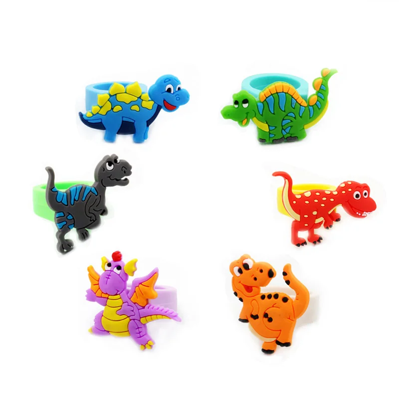 10pcs Cute Cartoon Kids Dinosaur Rings Set