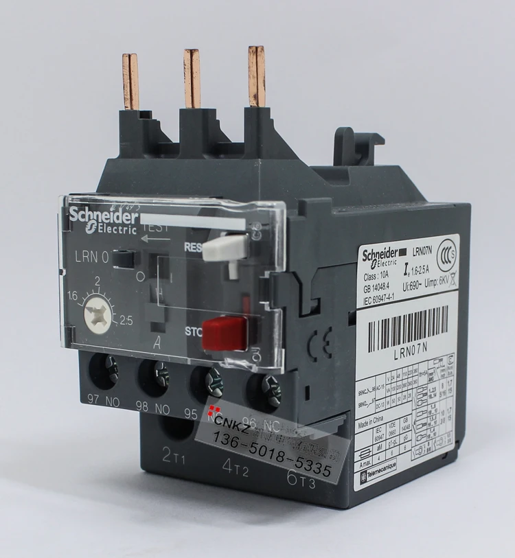 

Original authentic Schneider thermal overload relay LRN07N 1.6-2.5A instead of LRE07N with LC1N free shipping