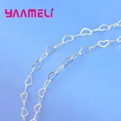 Korea Stylish Top Quality 18/24 Inch Genuine 925 Sterling Silver Heart Design Necklace Chains Romantic Jewelry