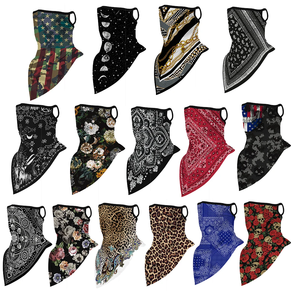 1PC Floral Print Multi-Function Scarf Neck Cover Face Mask Cycling Balaclava Bandana Scarf Cap Headwear Outdoor Sport Accessory