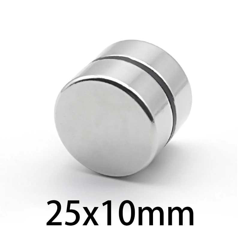 Neodymium Magnet 25mm x 10mm  Permanent Magnetic  Disc 25x10mm N35 NdFeB Round Super Powerful Strong 25*10mm