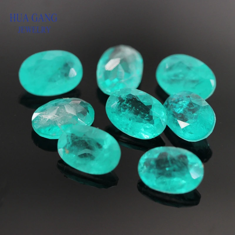 Paraiba Color Stone Oval Shape Synthetic Spliced Crystal&Glass Gems For Jewelry Making