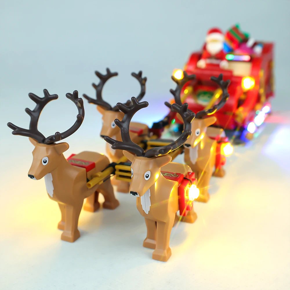 LED Light Kit For Christmas 40499 Santa\'s Sleigh Reindeer Bricks Toys Collectible Building Blocks Collectible Lamp Set No Model