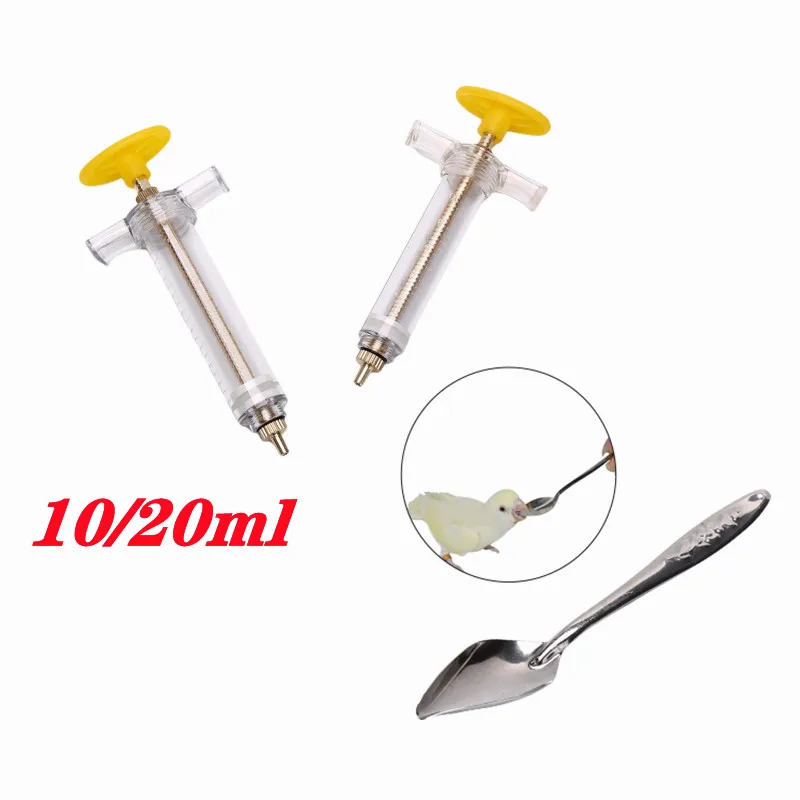 Adjustable Baby Bird Feeder With Gavage Tube Parrot Feeding Syringe Hand-Raised Breast Feeding Medicine Bird Supplies 10/20 ML