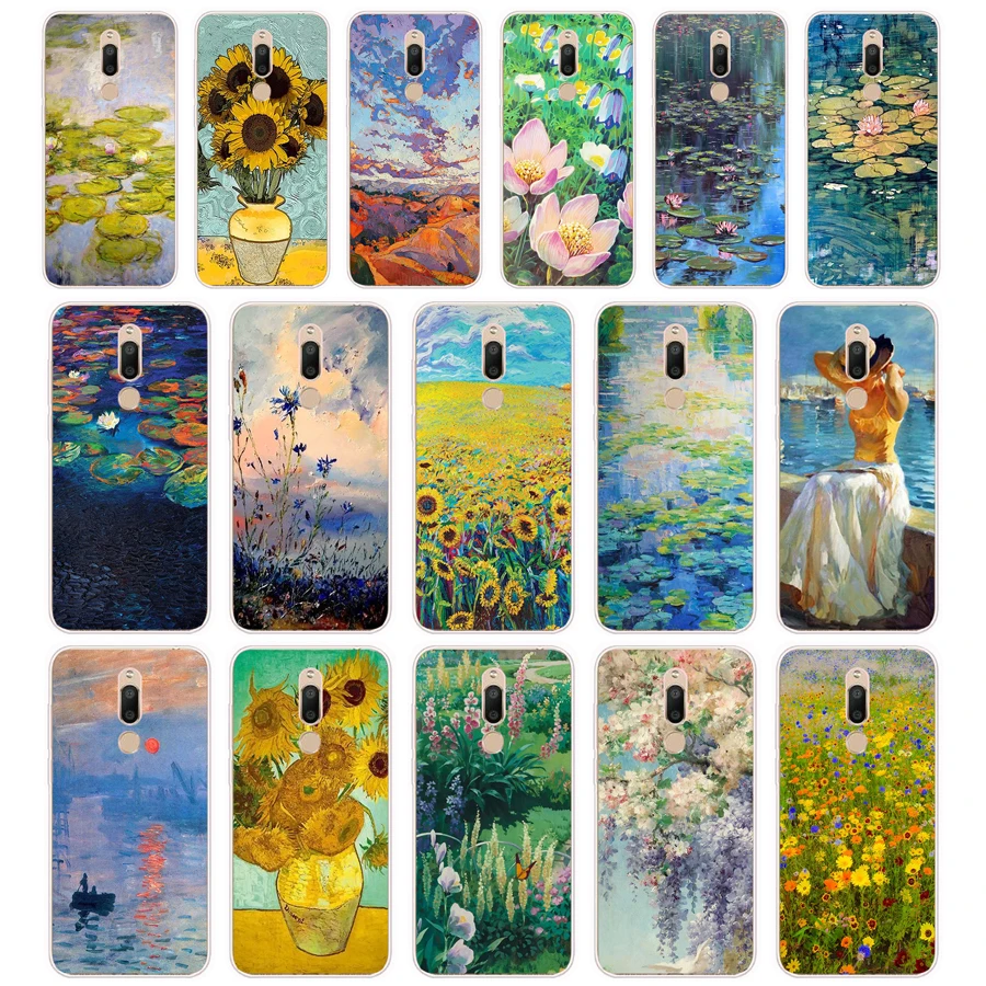 361FG Claude Monet Oil Painting Sunflower gift Soft Silicone Tpu Cover phone Case for Meizu M5 M5C M5S Note M6 M6S M6T case