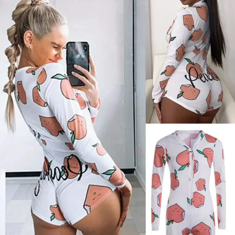 Women Long Sleeve Bodysuit Bodycon Jumpsuit Romper Leotard Top Lingerie Playsuit