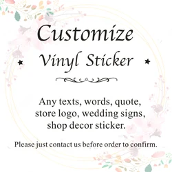 Custom Any Texts Quote Sticker Personalized Wall Sticker DIY Custom Picture Wall Decal Customize Logo Sign Design Wall Mural
