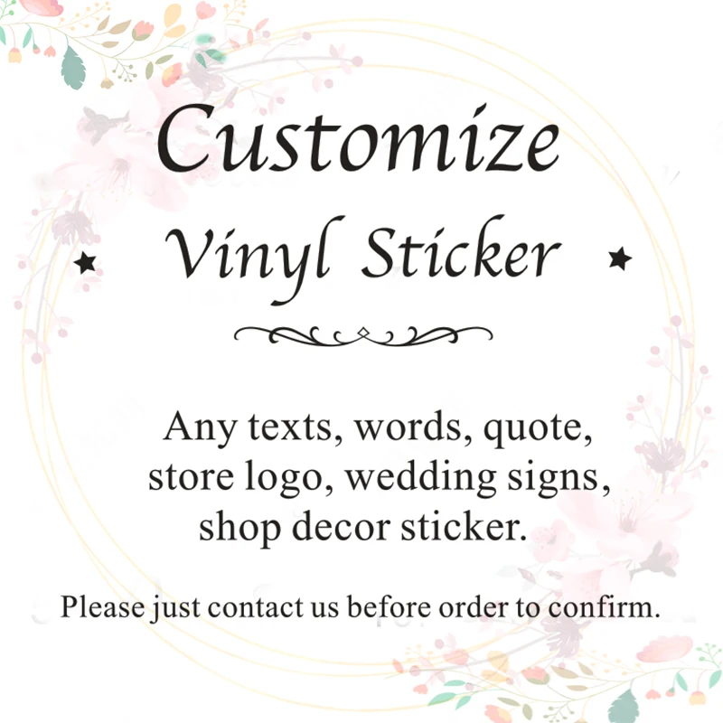 Custom Any Texts Quote Sticker  Personalized Wall Sticker DIY Custom Picture Wall Decal Customize Logo Sign Design Wall Mural