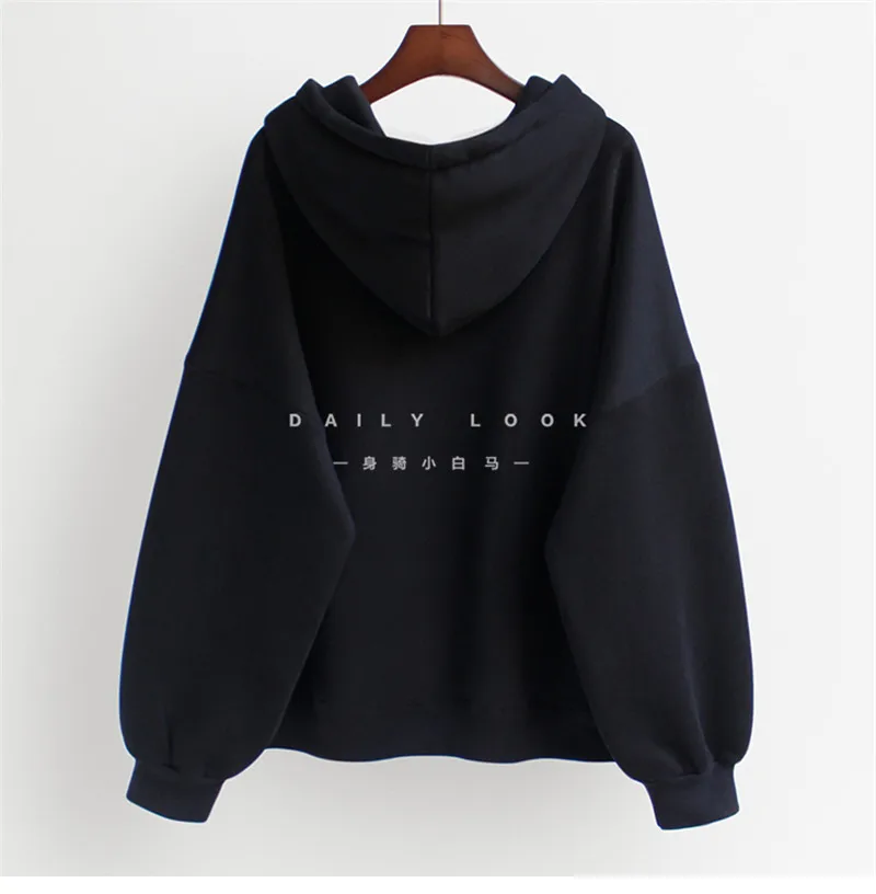 Phụ Nữ Mùa Đông Áo Hoodie Thời Trang Áo Đính Hạt Cườm Bông Tai Kẹp Chữ Bradley Chui Đầu Nữ Giữ Ấm Tím Casual Nữ Áo Mới