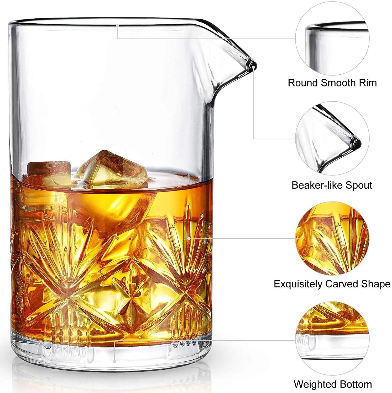 700ml Glass Studded Cocktail Mixing Glass