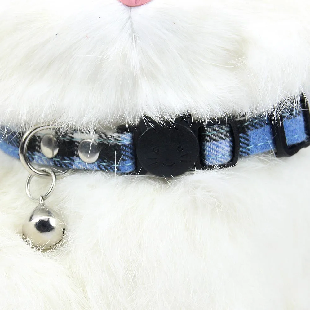 Collar ajustable de seguridad para gatos, Material de algodón con campana, productos para mascotas, Collar para cachorros