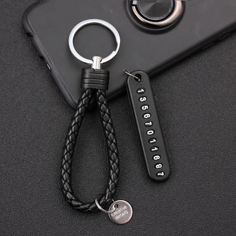 Anti-lost Car Keychain Phone Number Card KeyChain Phone Number Plate Key Ring Auto Vehicle Key Ring Accessories