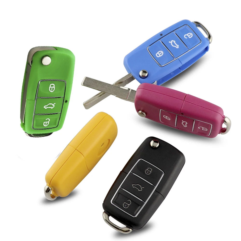 YIQIXIN 3 Tombol untuk VW Polo Beetle Jetta Skoda Seat Golf Passat Bora Octavia Remote Car Key Shell Cover Case Blade Flip Folding