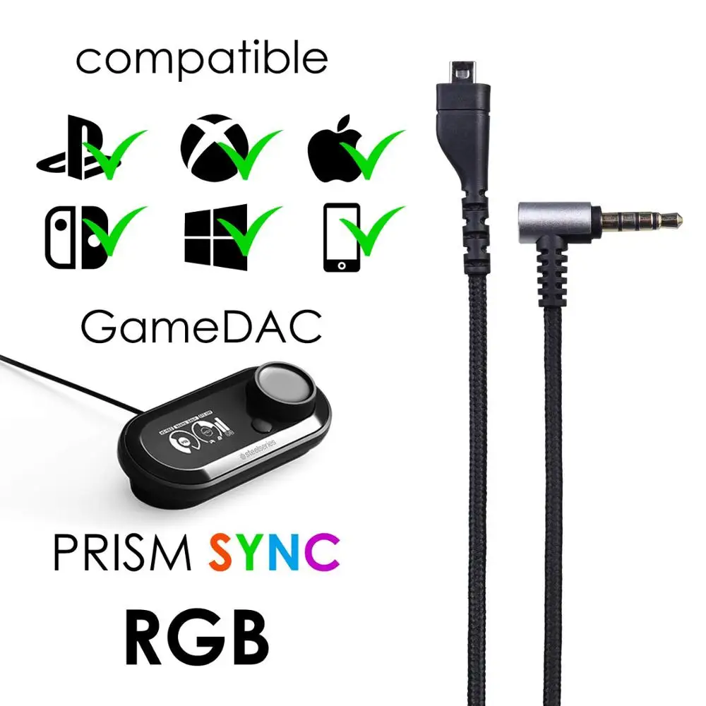 OFC 8Pin Aux استبدال مضفر ملحق تمديد كابلات الحبل ل SteelSeries Arctis 3 5 7 برو السلكية سماعات الألعاب اللاسلكية سماعات