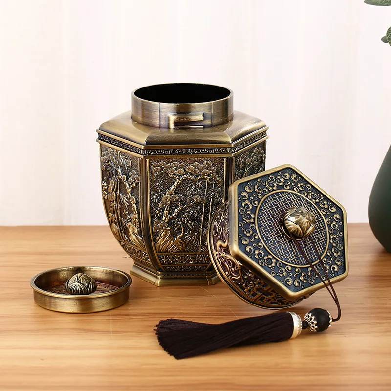 Creative Design Metal Mateiral Tea Storage Box Tin Can Tea Caddy Tin Box For Coffee/Tea   CYG017