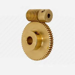 0.5 Modulus 40 Teeth Brass Worm Gear Wheel & 5mm Hole Dia Worm Gear Shaft Kits 1:40 Reduction Ratio with Screw