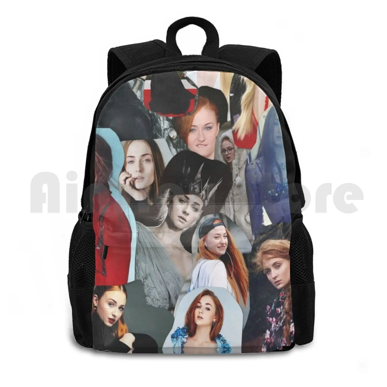 Celebrity : Sophie Turner ( Collage ) Outdoor Hiking Backpack Waterproof Camping Travel Cast Hbo Shows Tv Actress Actresses