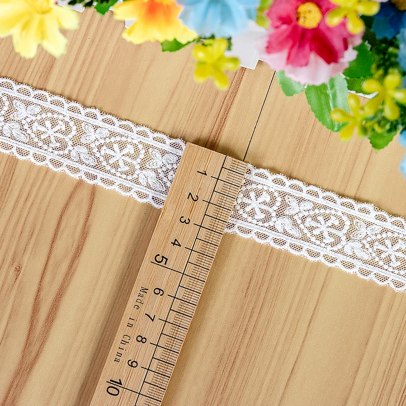 2.7cm/3cm/3.5cm wide 5yardslot Cheap Hot White/Beige DIY Mesh and Cotton Material Embroidered Lace Trimming Clothes Edge X1060