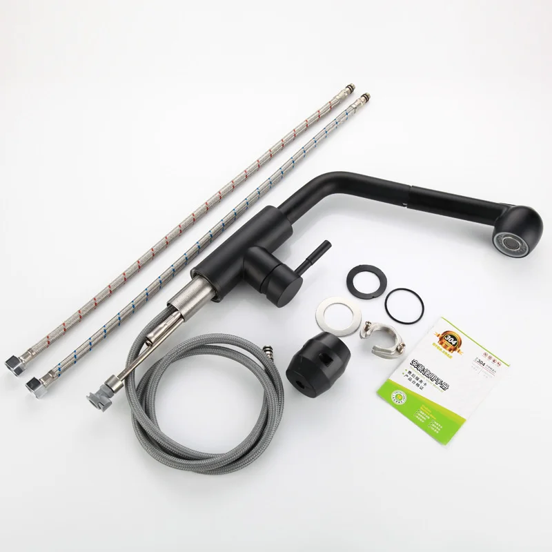 360 Degree Swivel Pull out Kitchen Faucet Deck Mounted with Stream Sprayer - Modern Kitchen Mixer Tap for Bathroom & Kitchen