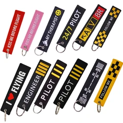 Fashion Avation Keychain Pilot Engineer Key Tags for Cars Motorcycles Embroidery Men Car Key Chain OEM Keychains Car Accessory