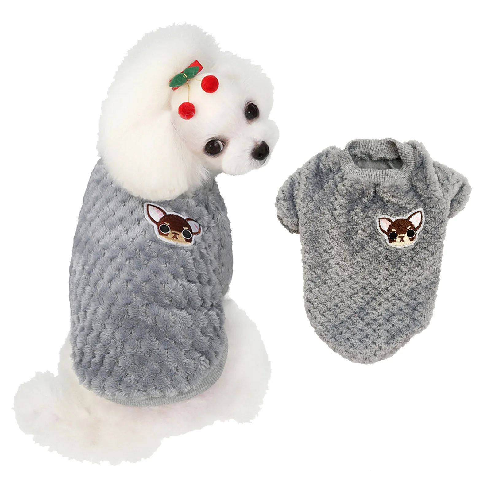 Vestiti per cani da compagnia autunno e inverno maglione caldo moda cane felpa con cappuccio morbido pile maglione gatto