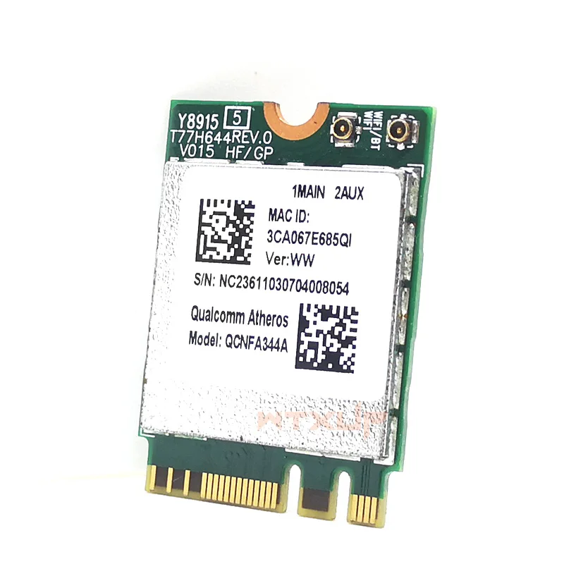 Used Qualcomm Atheros Wireless AC Wi-Fi adapter QCNFA344A NFA344A 802.11ac wifi Dual Band + BT4.1 bluetooth 4.1 NGFF Card