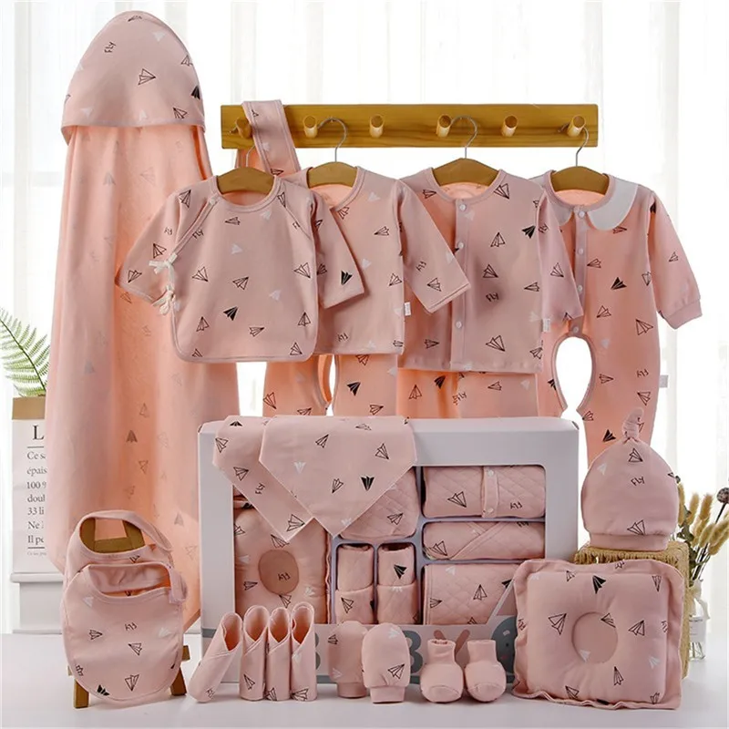 18/22 Pieces Newborn Clothes Baby Gift Pure Cotton Baby Set 0-6 Months Autumn And Winter Kids Clothes Suit Unisex Without Box