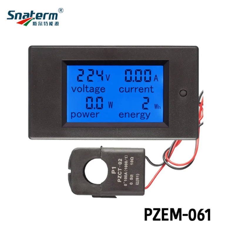 PZEM-061 AC Digital Power Meter AC 80-260V 0-100A 4in1 Energy Tester Current Voltage Meter Power Wattmeter Adapter Supply