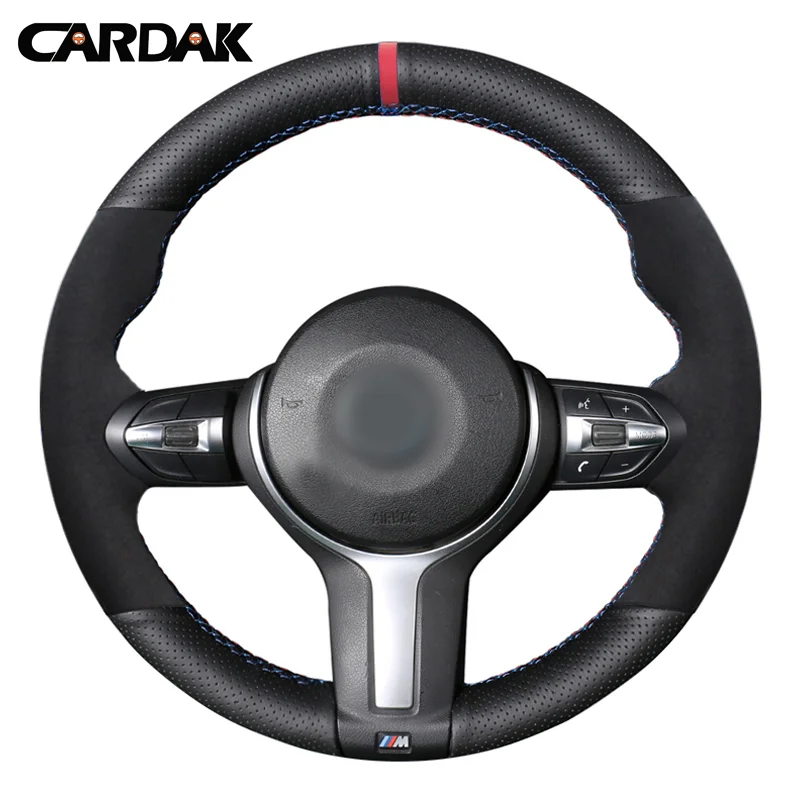 

CARDAK Artificial Leather Suede Steering Wheel Cover for BMW F87 M2 F80 M3 F82 M4 M5 F12 F13 M6 F85 X5 M F86 X6 F33 F30 M Sport