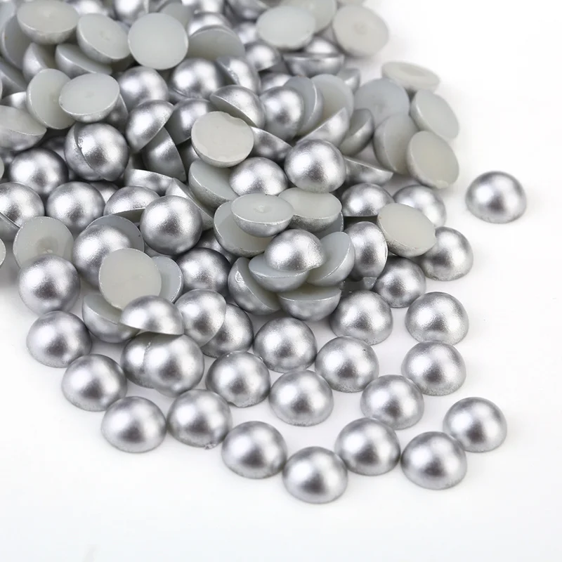 Golden/Silver Half Round Imitation Pearl Beads 2-10mm Acrylic Flatback Loose Beads for Jewelry Making Diy Crafts Decoration