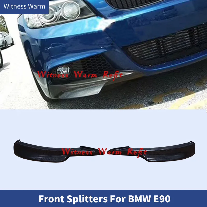 Front Bumper Lip Splitters for Bmw 325i 335i E90 m Sport Lci Sedan 2009 - 2012 Apron Winglets Flaps Spoiler Carbon Fiber / Frp