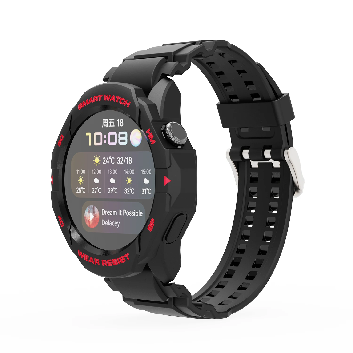 SIKAI حافظة لهاتف هواوي ساعة 3 من البولي يوريثان غطاء حماية بشريط سوار شاحن لهاتف هواوي Watch3 SmartWatch اكسسوارات