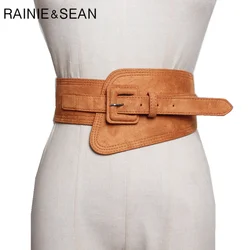 RAINIE SEAN-Ceinture large jaune pour femme, accessoire de styliste pour robe, vintage, corset, nouvelle collection 2024