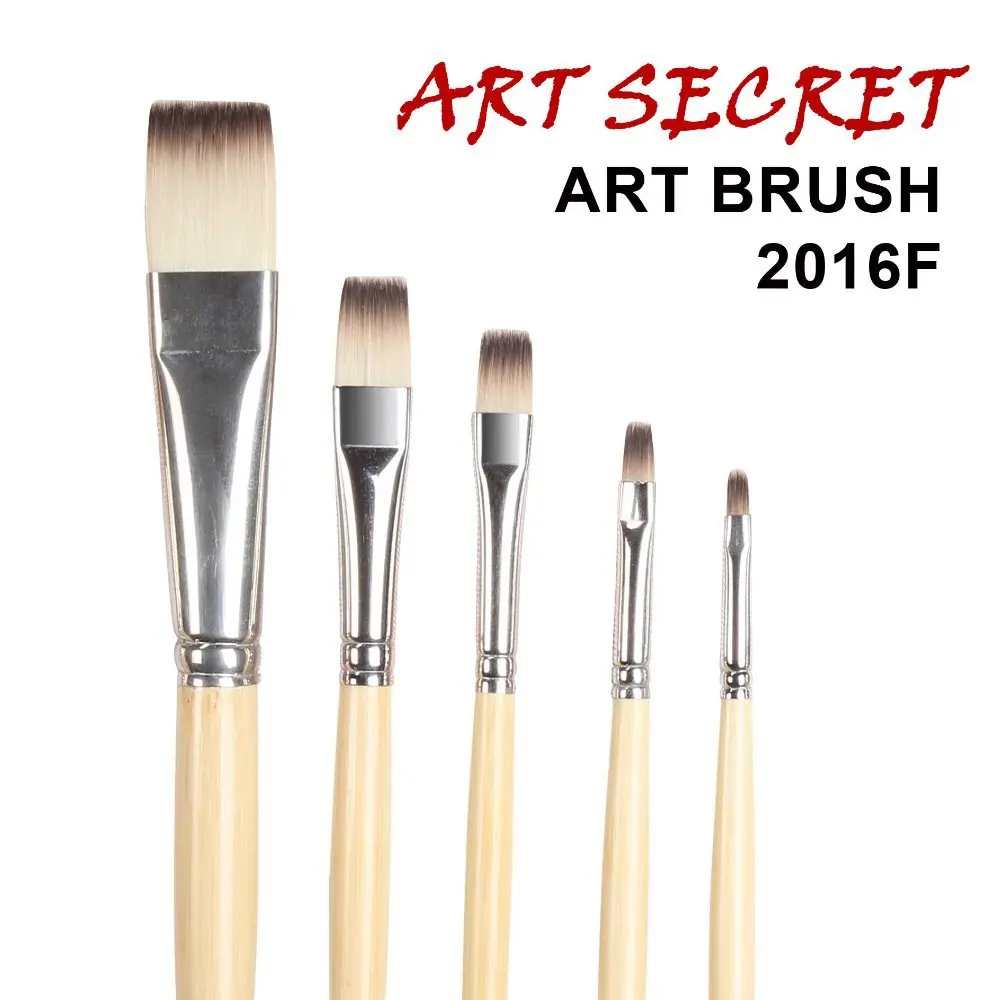 

Artsecret High Quality Paint Brushes 2016F Acrylic Watercolor Art Taklon Hair Long Rod Have Defects