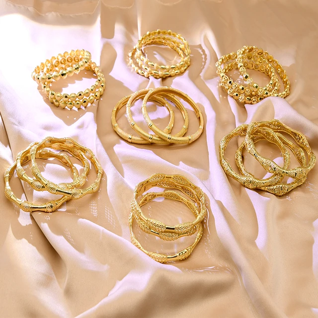 Gold Bracelet Set Indian Bracelet Indian Gold Jewellery Jewelry 3pcs lot Luxury Aliexpress