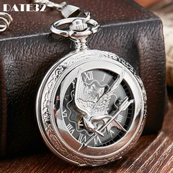 Reloj de pulsera con esfera con mecanismo al descubierto para hombre, Número Romano, Doctor, enfermera, Reloj de bolsillo mecánico, plata, Animal, pájaro, Fob, envío directo