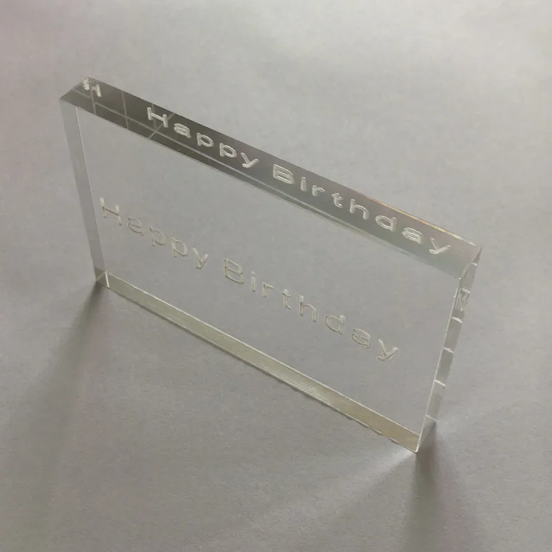 Clear Acrylic Sheet Memorial Plaque Plates Decor Rectangle Block A Gift Card Birthday Letters Acryl Display 2pcs/Lot 8.5*5.4*1CM
