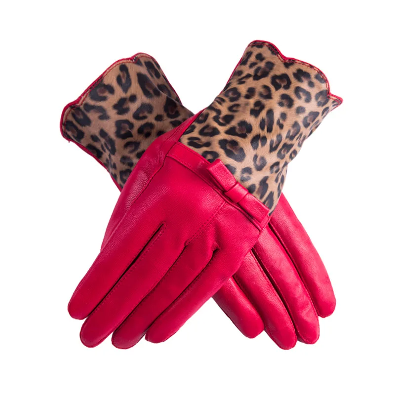 Sheepskin Leather Gloves for Women, Plus Velvet, Thickening, Quality, New, Autumn and Winter, S2806