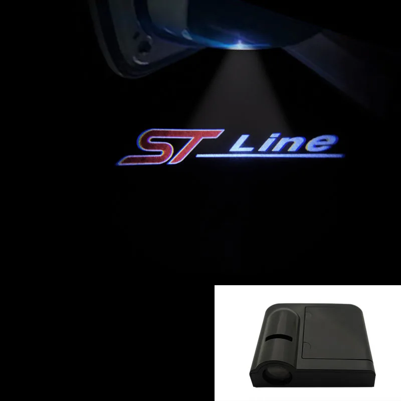 Wireless Led Car Door Welcome Laser ST line Logo Ghost Shadow Lights For FORD FIESTA FOCUS MONDEO F-150 foco x vignale st Auto