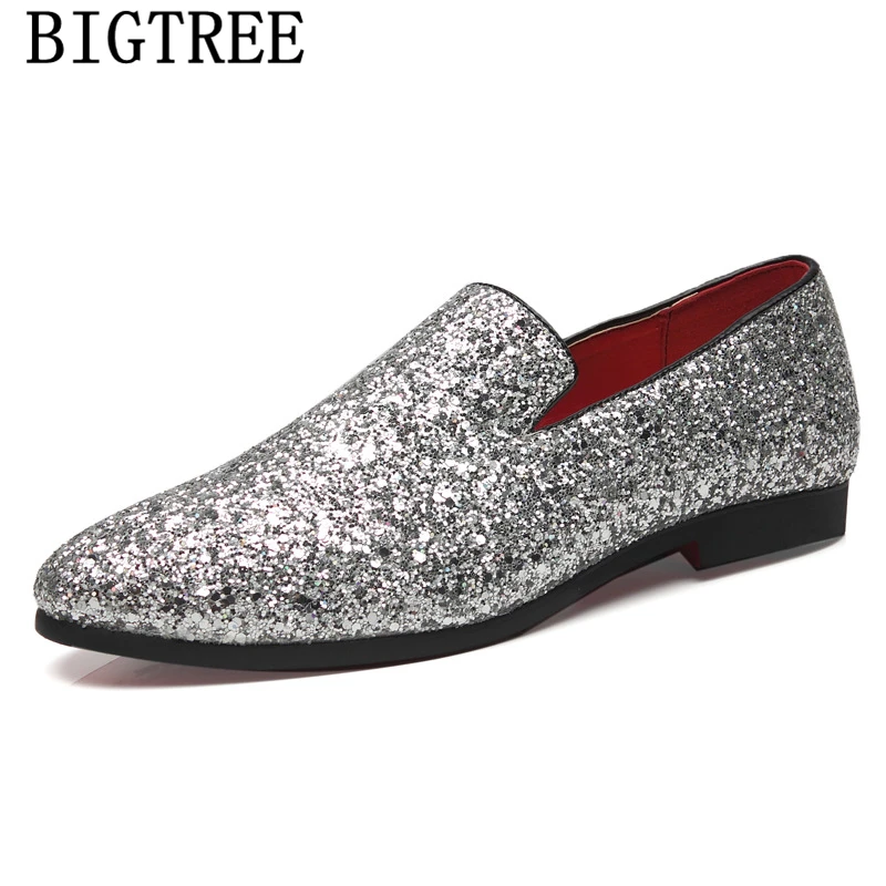 Glitter Loafers Dress Shoes Men Suit Shoes+male Party Shoes For Men Scarpe Uomo Eleganti Chaussure Homme Classique Sepatu Pria