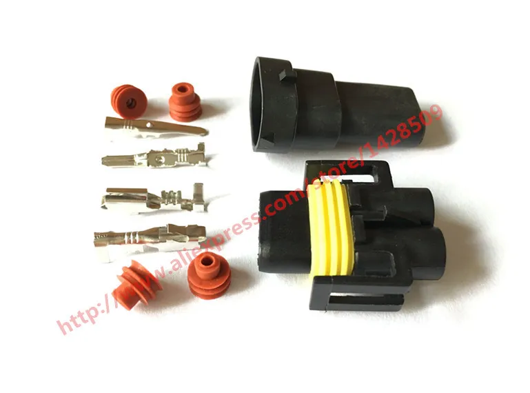 20 Set Delphi 2 Pin Kit Female Male 880 Socket Connector Fog Lamp Light H11 H8 H9 Lamp Socket 12124819