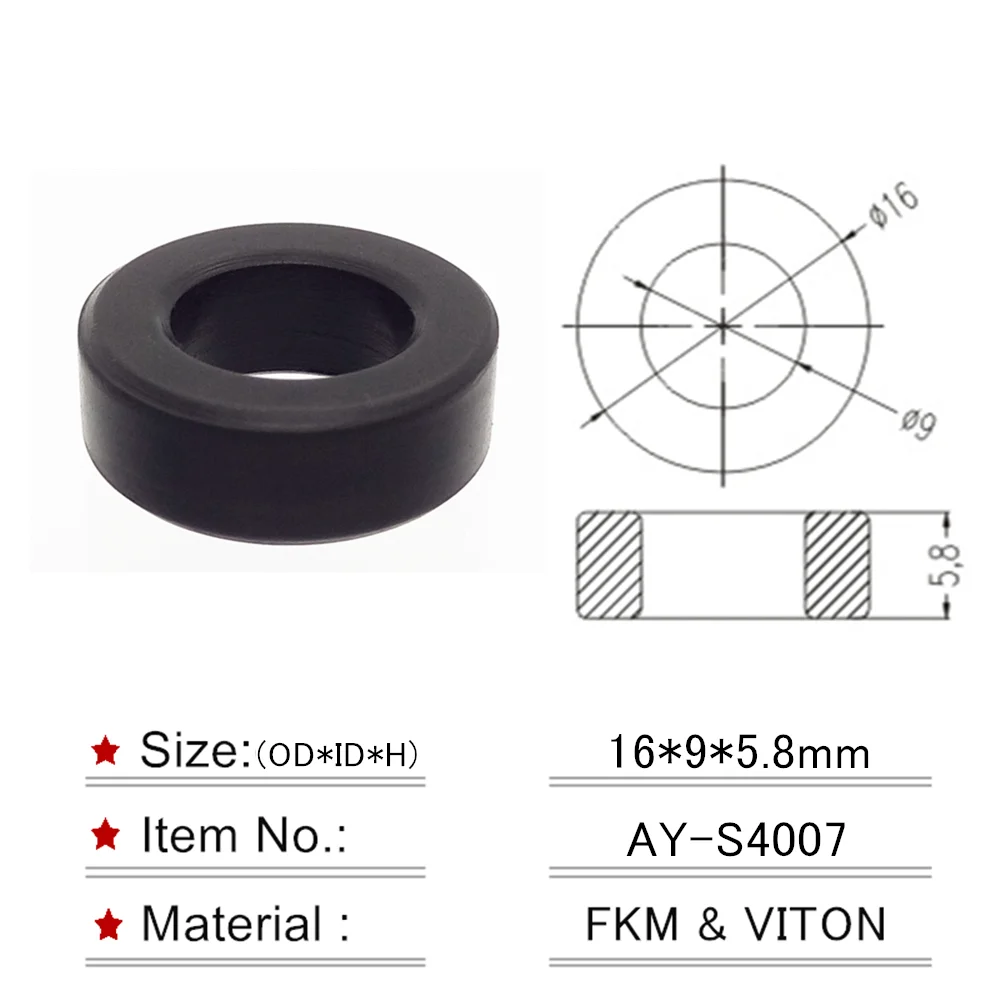 200pieces corrugated rubber seals oring 16*9*5.8mm for toyota fuel injector repair kits (AY-S4007)