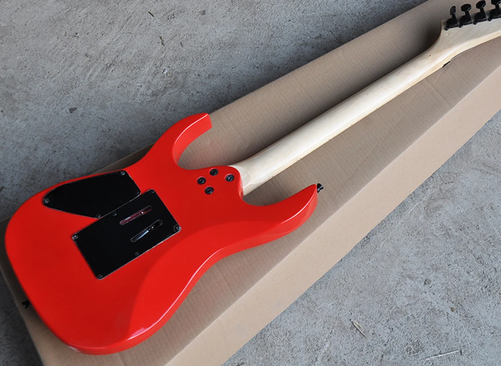 Red Electric Guitar with Reversed Headstock,24 Frets,Maple Fretboard,Customized Logo/Color Available