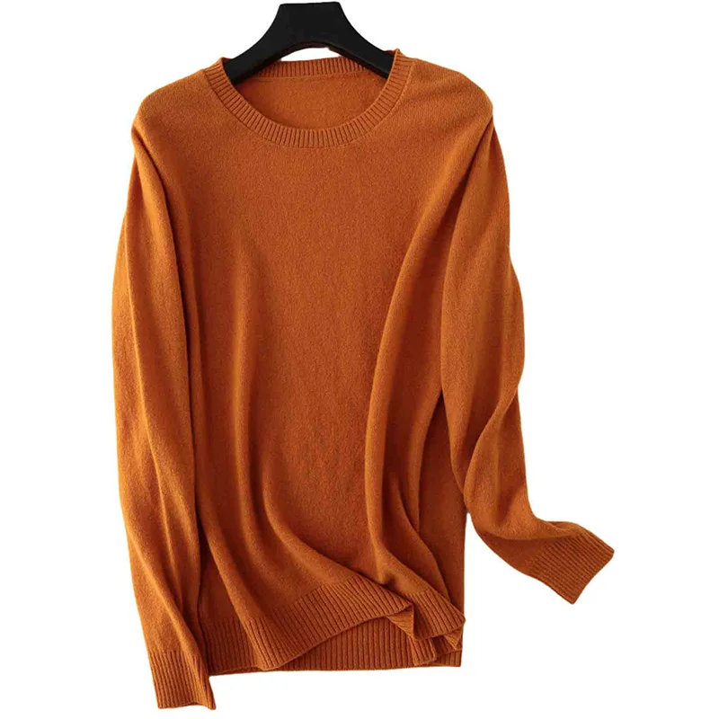 Cashmere Sweater Women 100% Merino Wool Autumn Winter Warm Soft O-Neck Long Sleeves Knitting Pullover Jumper Female Sweater Tops