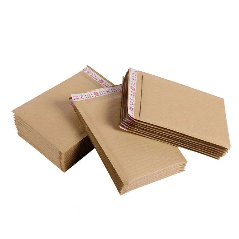 10Pcs Kraft Paper Bubble Mailers Natural Padded Shipping Envelopes Small Bubble Bag Waterproof Packaging Bag Postal Mailing Bags