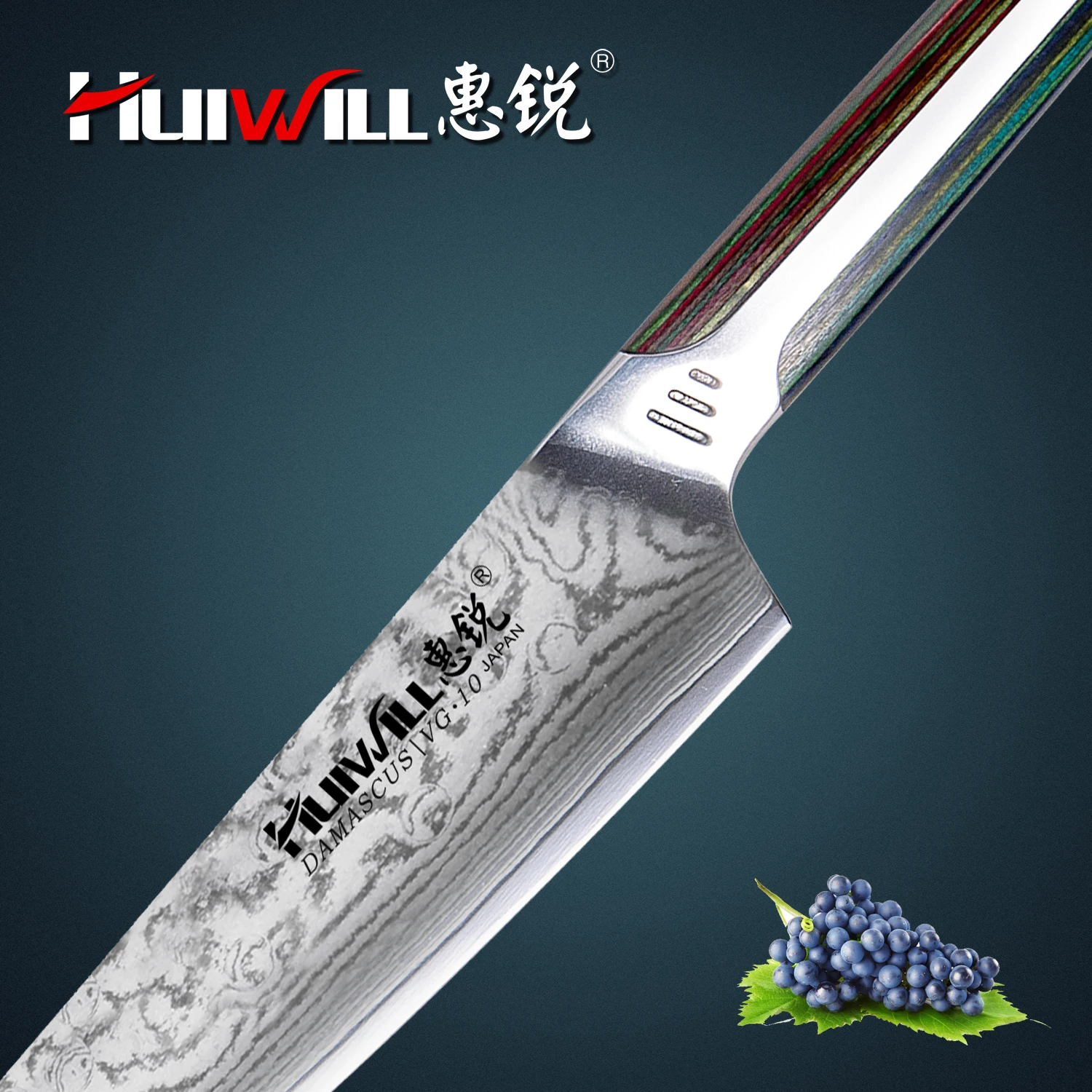 Imagem -05 - Huiwill-damascus Steel Kitchen Utility Knife Japonês Paring Knife Forjado Kurka Especificações Handle Madeira Vg10 Novo 2023