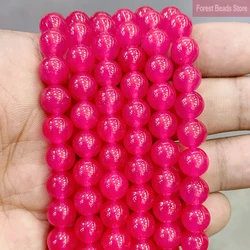 4/6/8/10/12/14MM Natural Smooth AAA Rose Red Chalcedony Round Loose Beads for Jewelry Making Bracelet Accessories 15